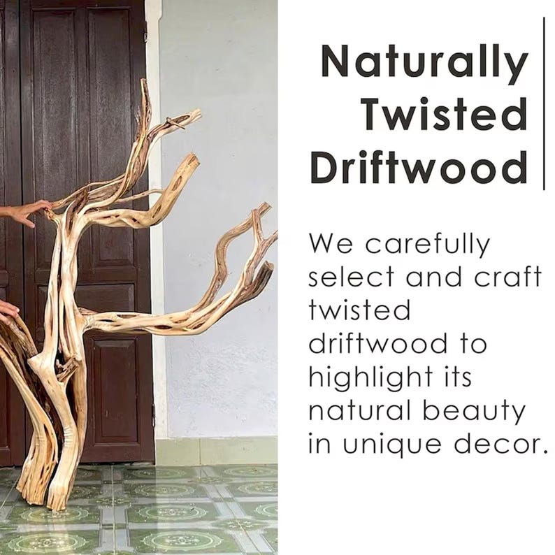 Aurenroot Solid Wood Live Edge Corner Tree Branch Floating Bookshelf