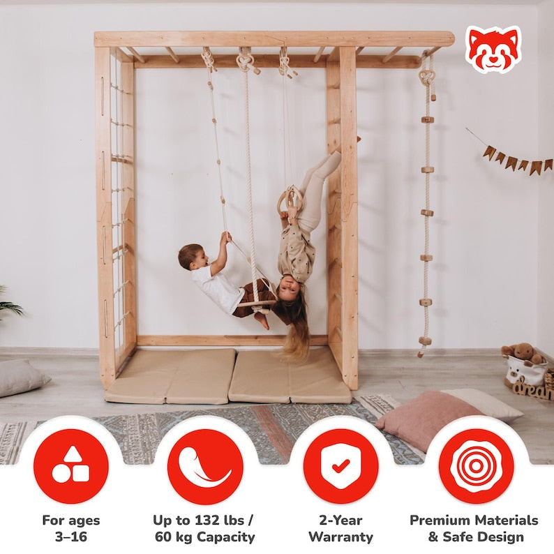 Big Bridge Indoor Monkey Bars Climbing Frame 228.6x228.6 cm