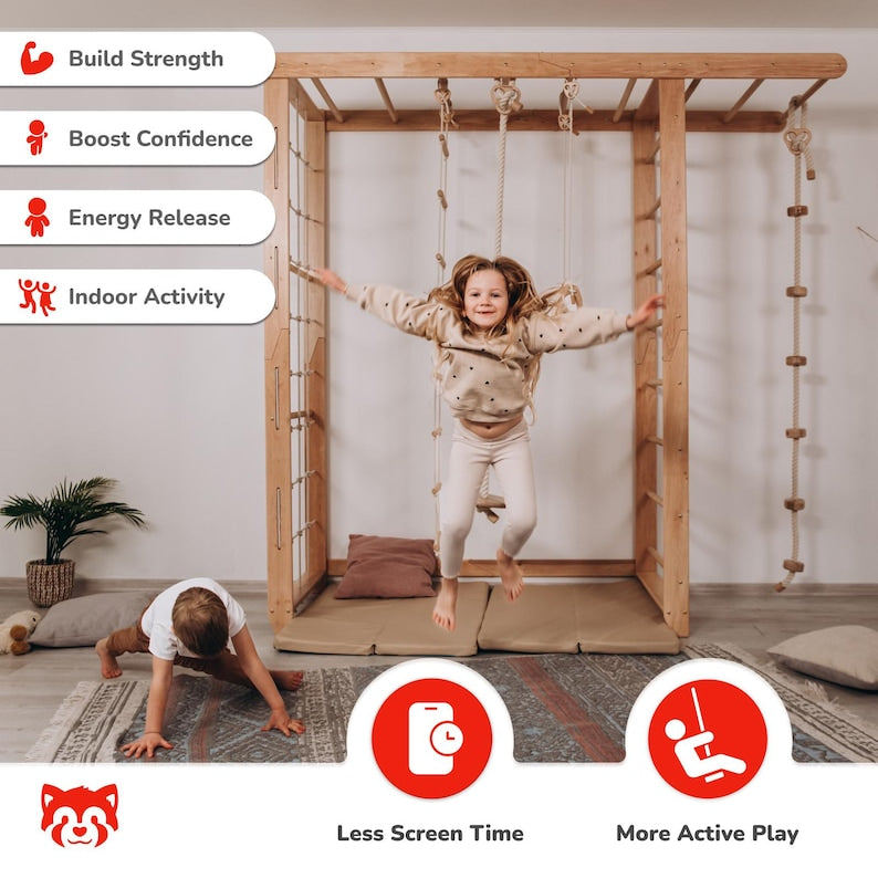 Big Bridge Indoor Monkey Bars Climbing Frame 228.6x228.6 cm